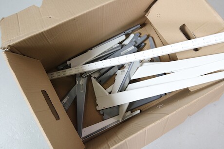 Elfa-hyllsystem-delar